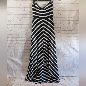 Black and White Striped Maxi Dress
